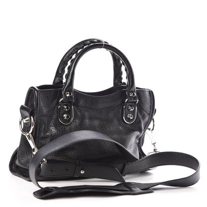 Balenciaga Chevre Silver Metallic Edge Hardware Mini City Black 3 of 9