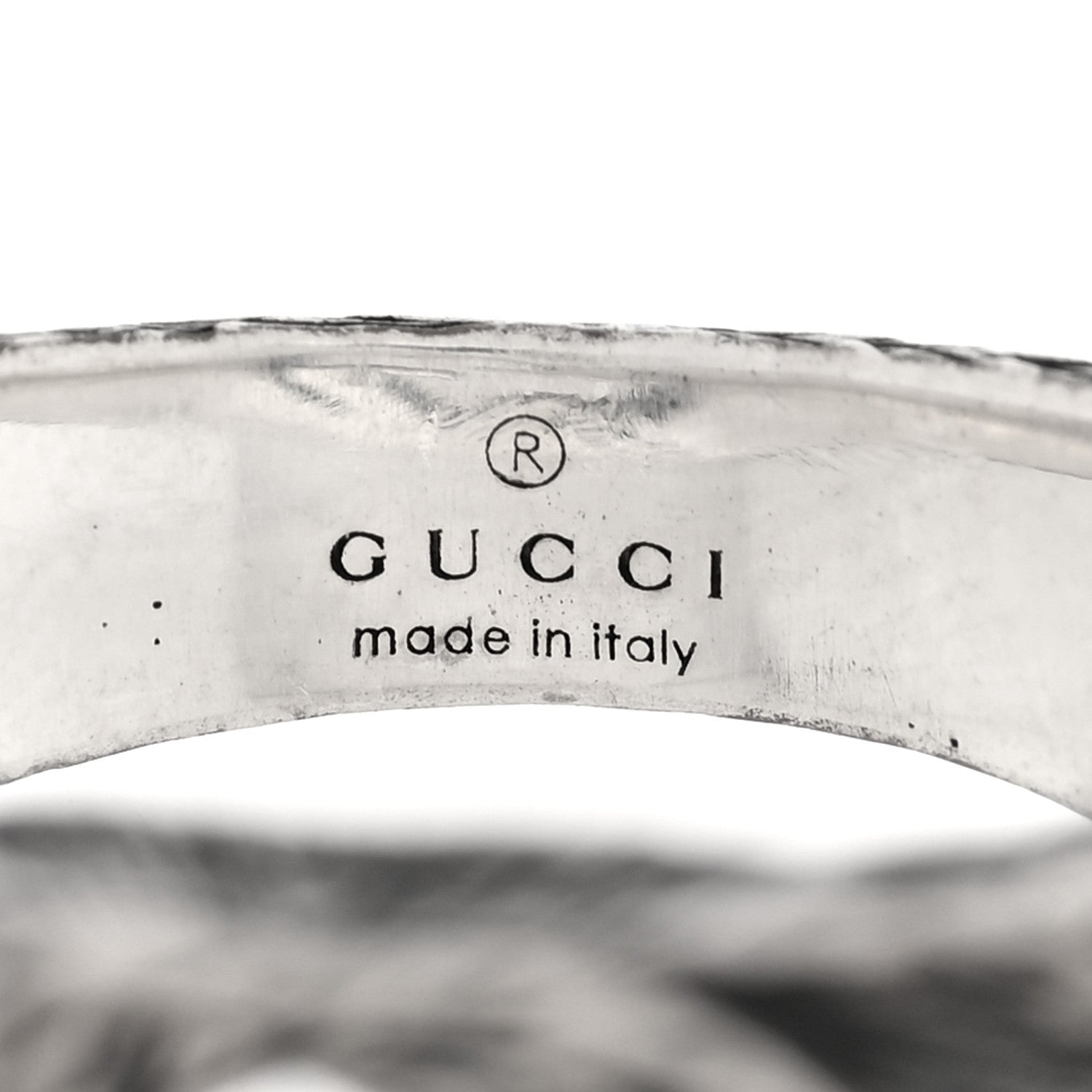 Gucci Sterling Silver Interlocking GG Signet Ring 63 10.25 6 of 7
