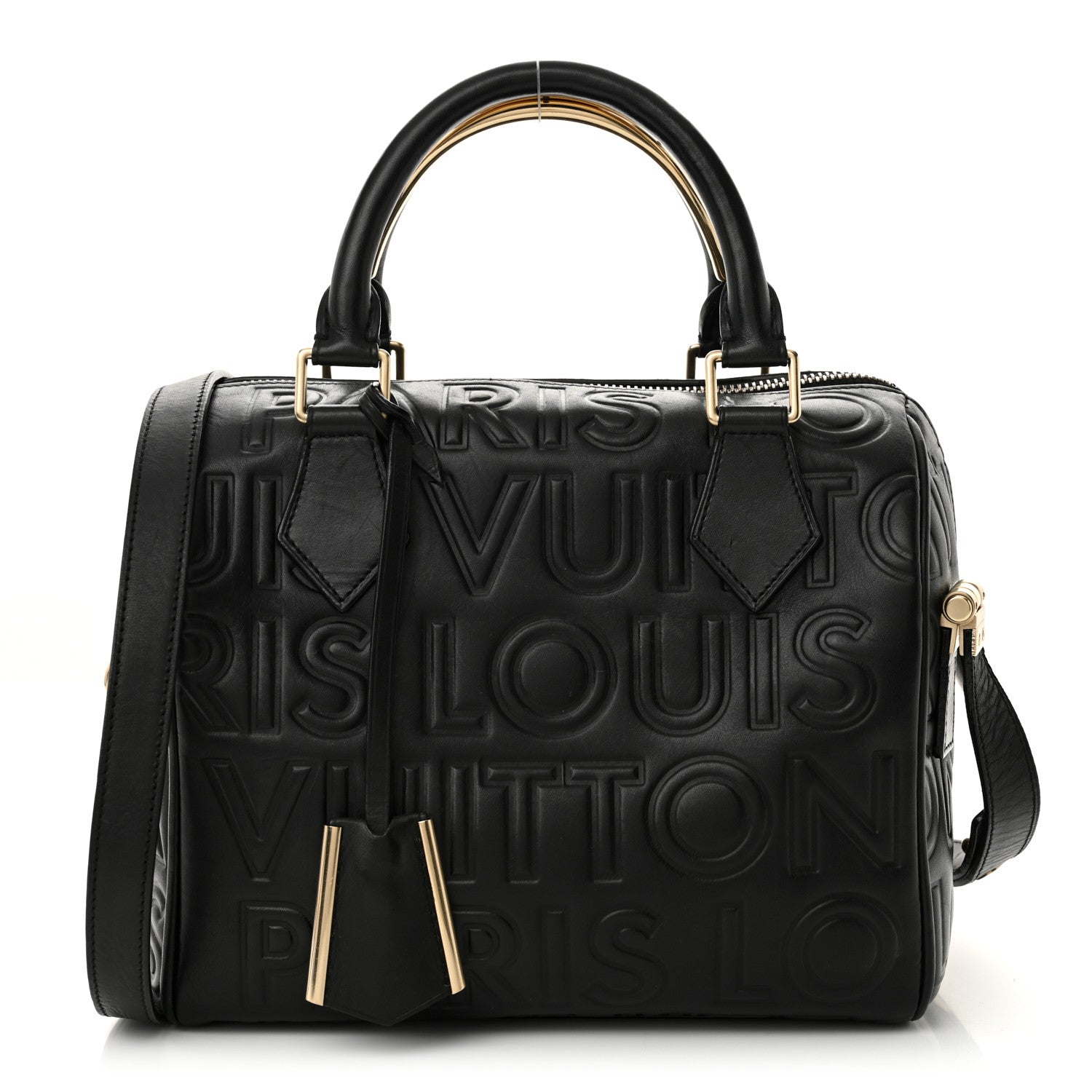 Louis Vuitton Calfskin Embossed Mini Cube Speedy Black 1 of 10