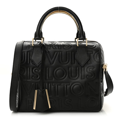 Louis Vuitton Calfskin Embossed Mini Cube Speedy Black 1 of 10