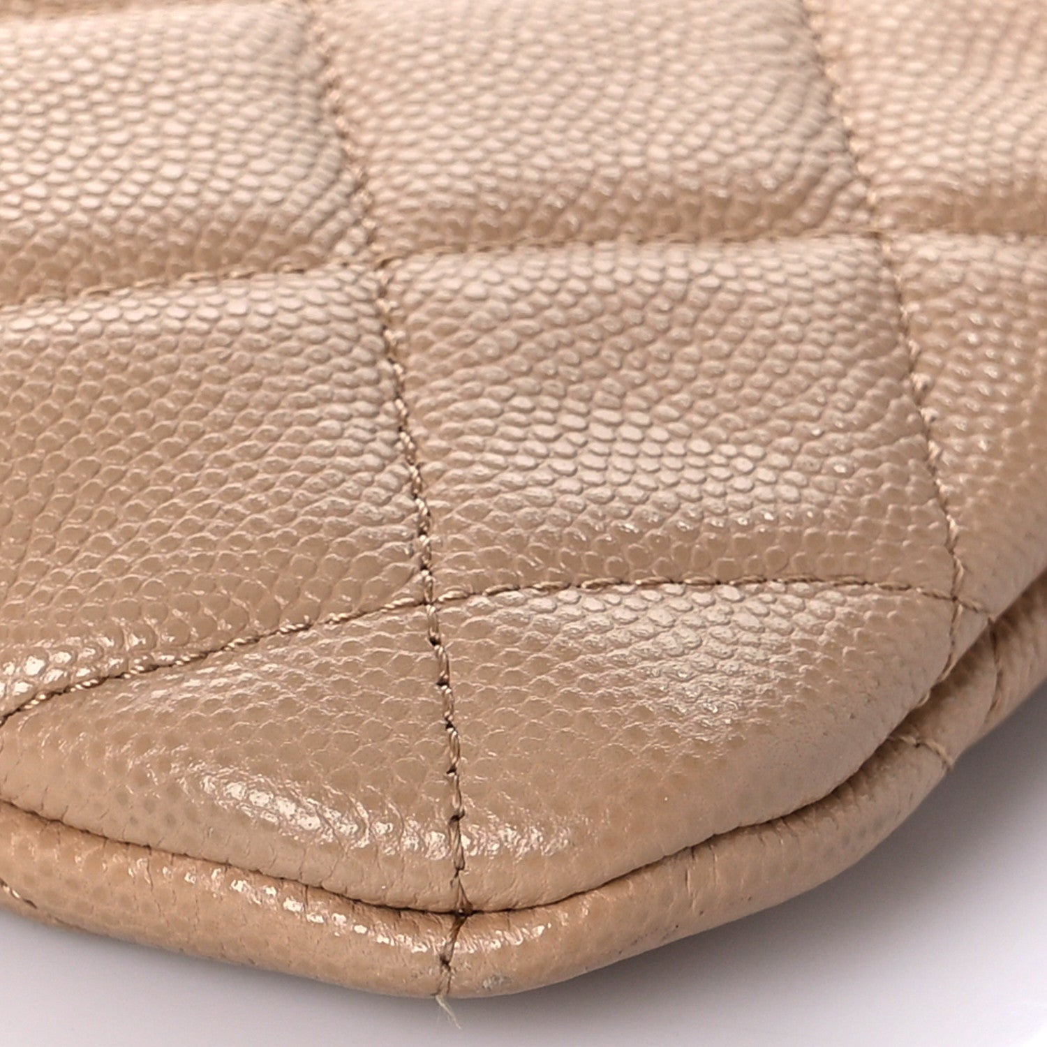 Chanel Caviar Quilted Medium Cosmetic Case Beige 9 of 11