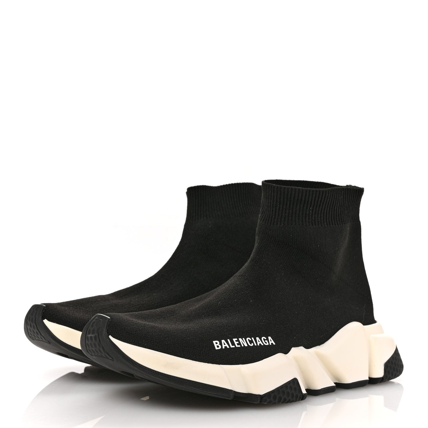 Neoprene Knit Womens Speed Sneakers 38 Black White