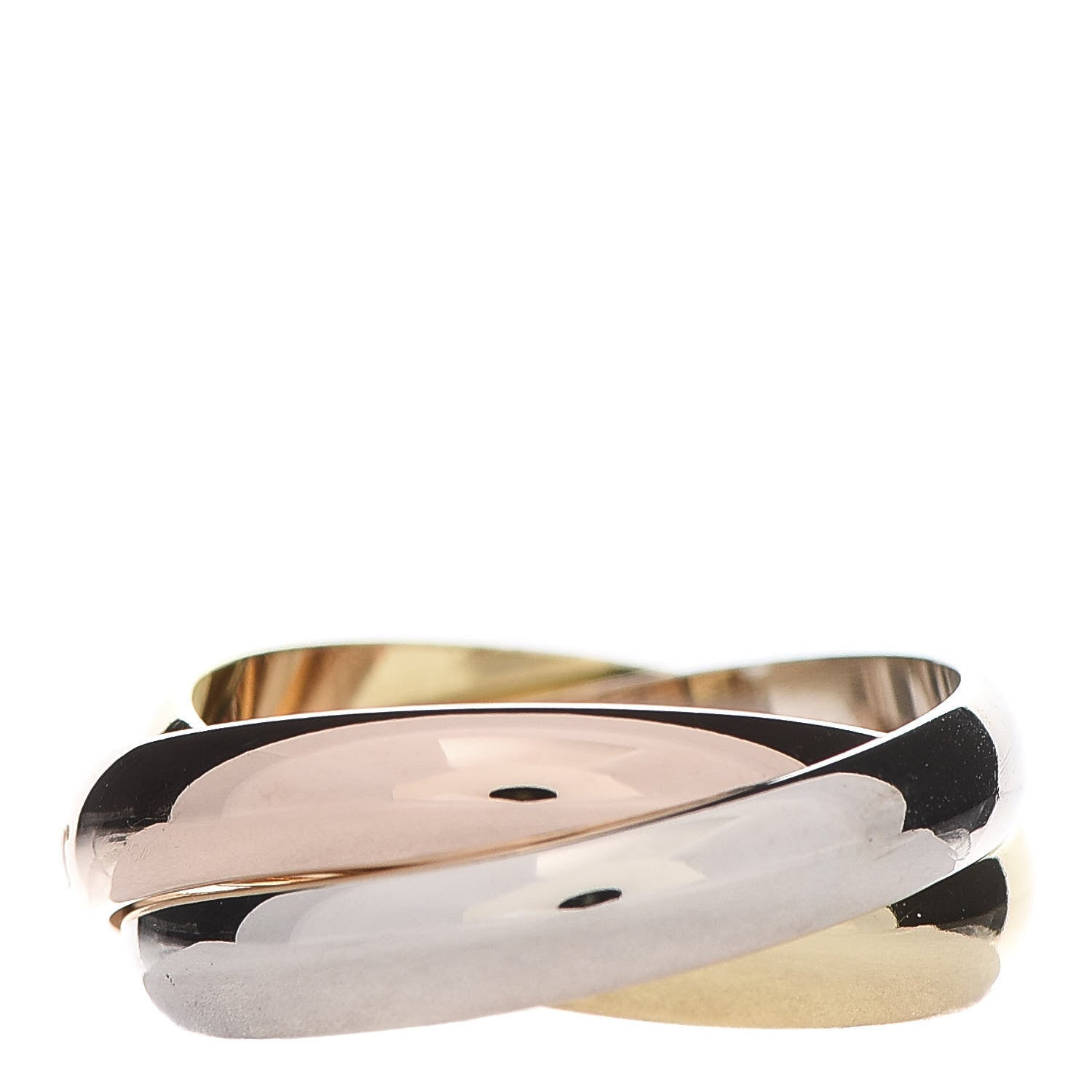 Cartier 18K Pink Yellow White Gold Classic Les Must De Trinity Ring 51 5.75 3 of 6