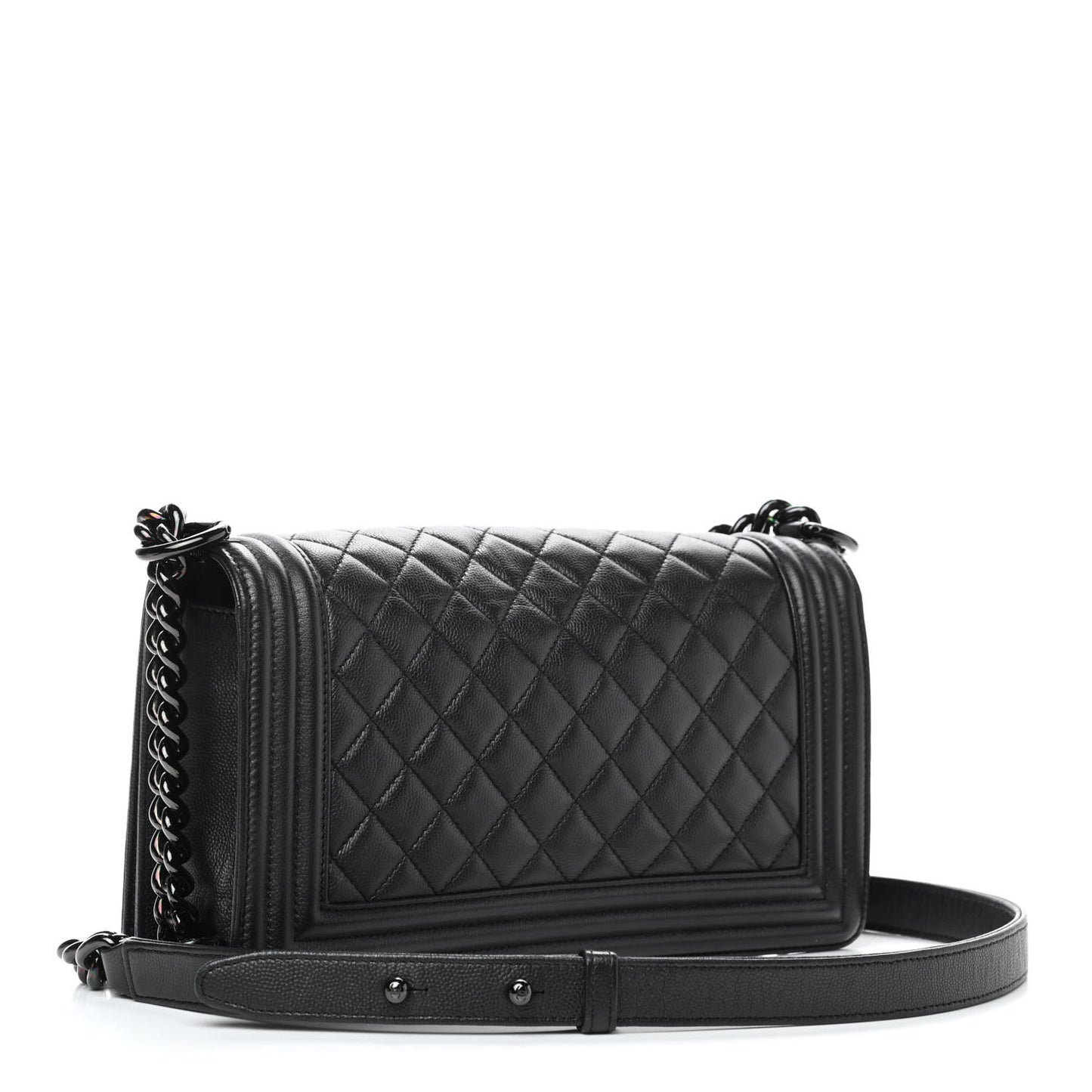 Caviar Quilted Medium Boy Flap So Black