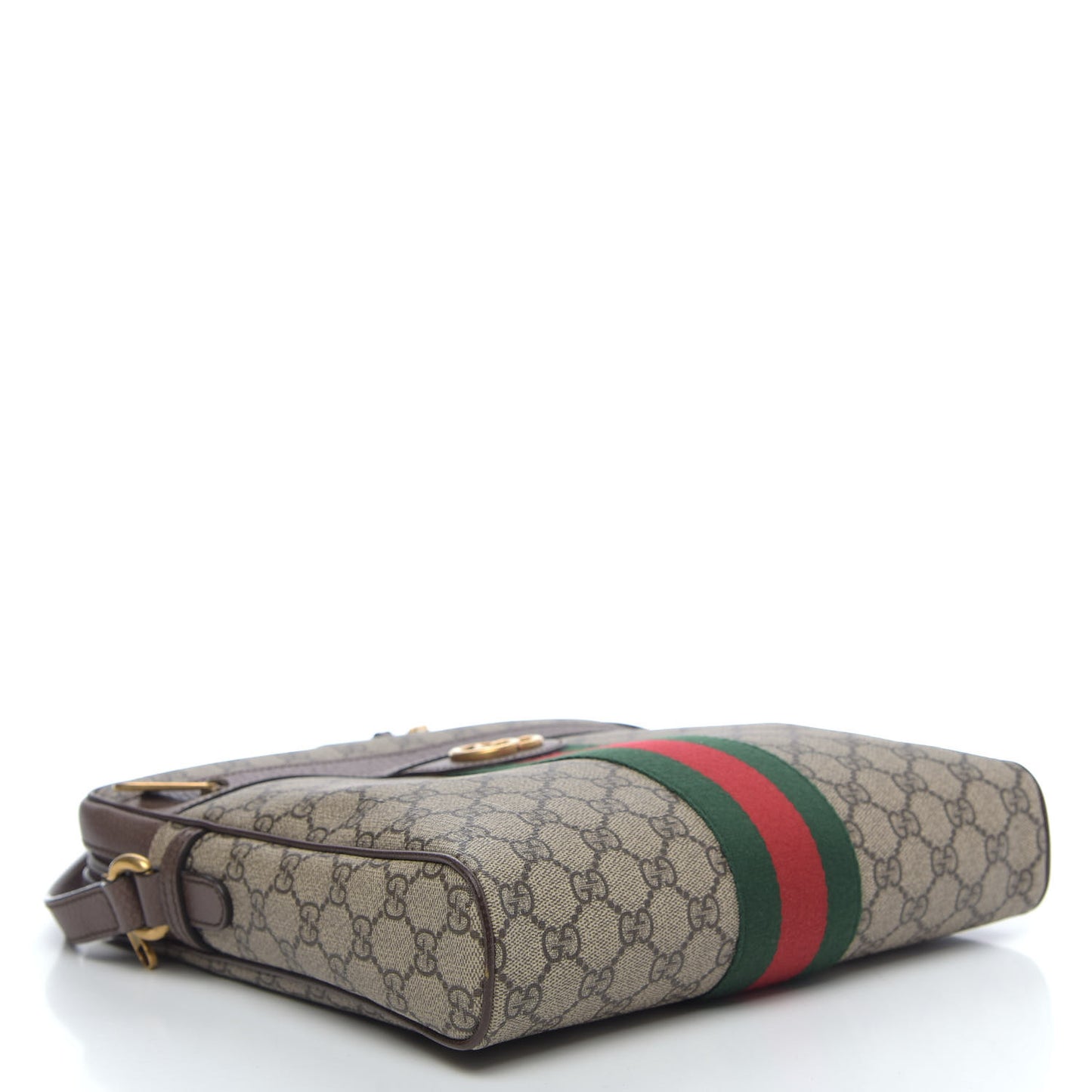 GG Supreme Monogram Web Medium Ophidia Messenger Bag Brown