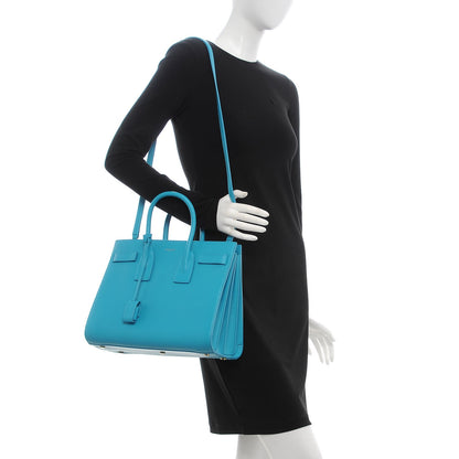 Saint Laurent Calfskin Small Sac De Jour Turquoise 3 of 7