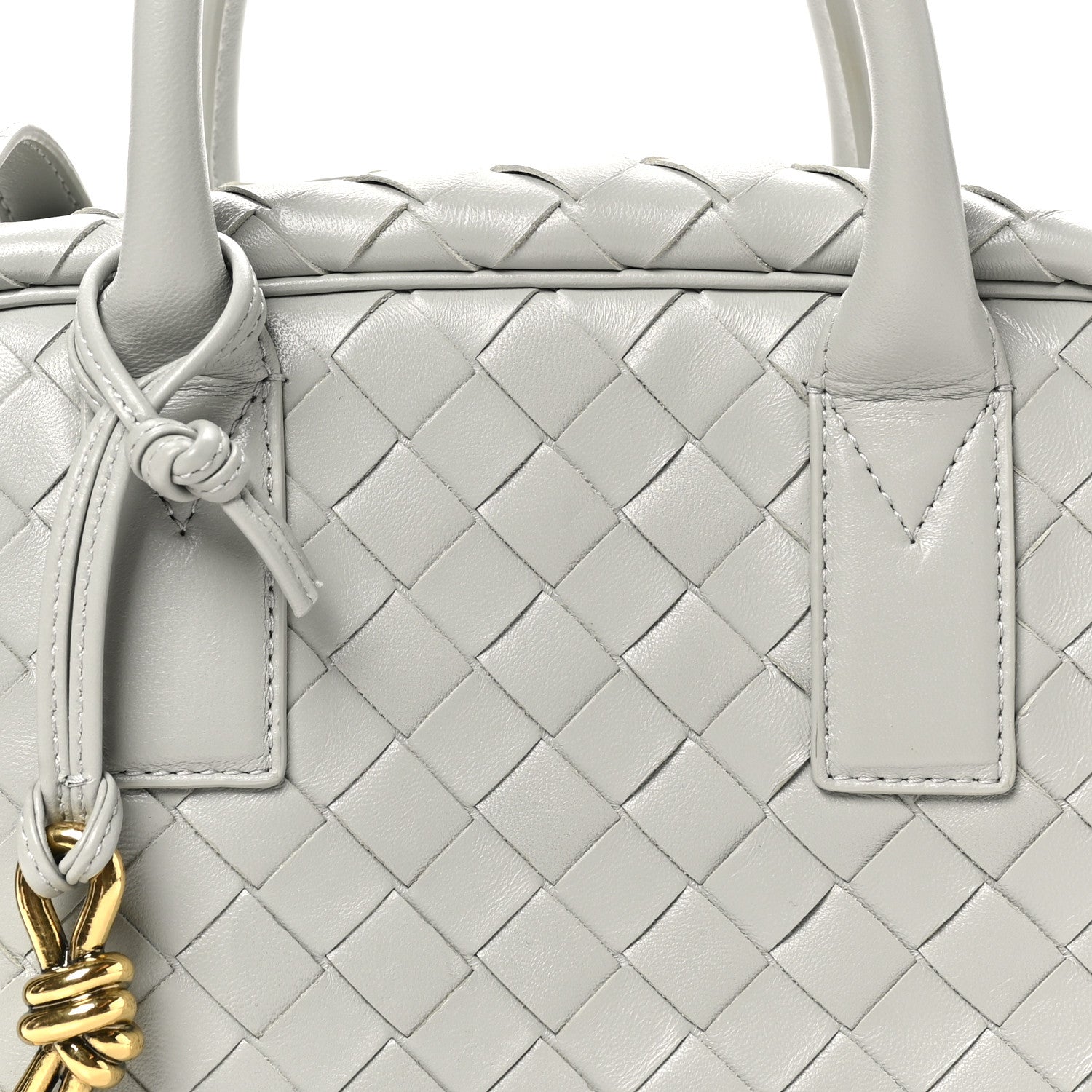 Bottega Veneta Lambskin Intrecciato Small Getaway Agate Grey
