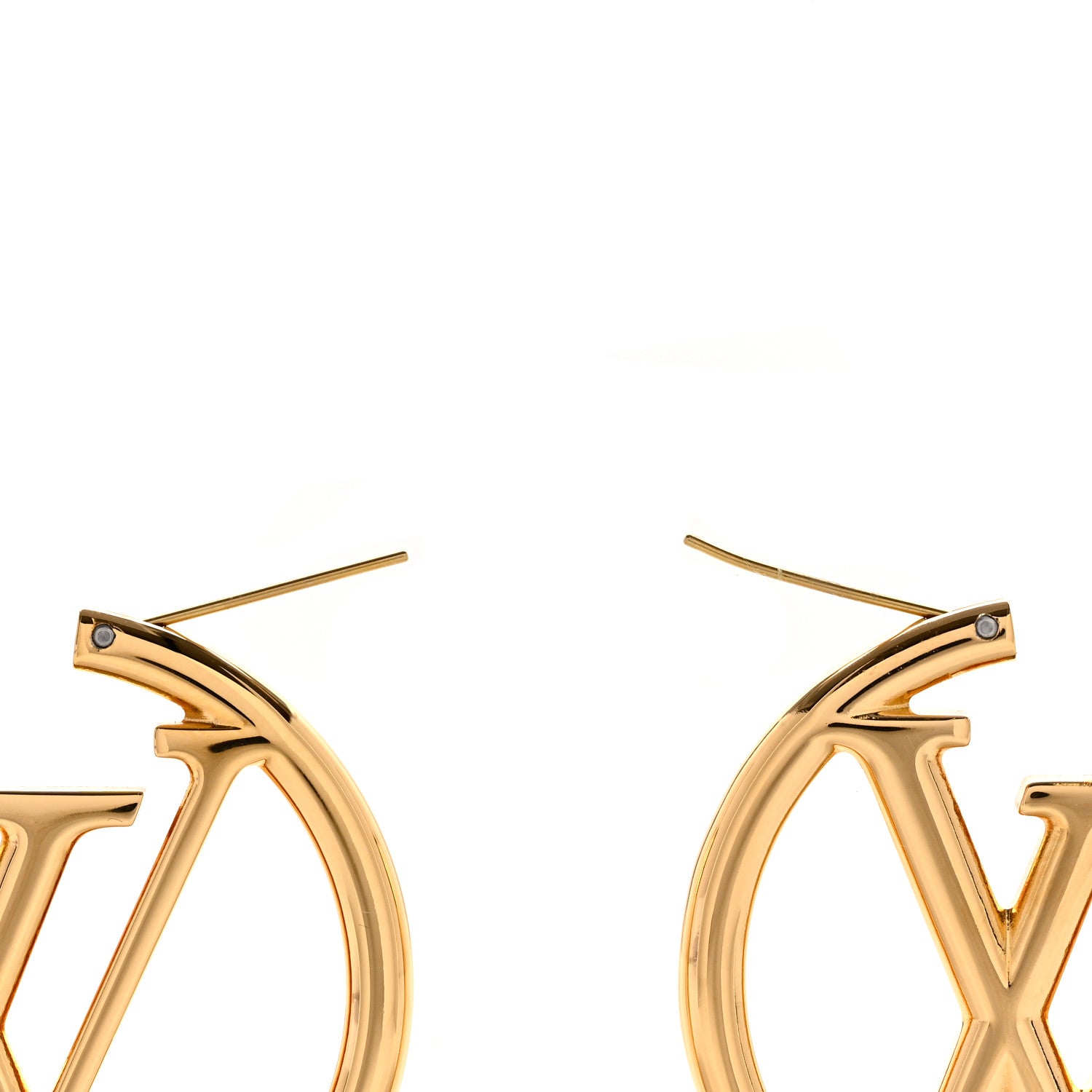 Louis Vuitton Metal Louise Hoop Earrings Gold 3 of 5