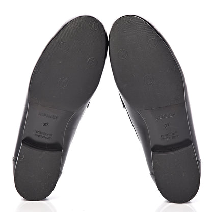 Hermes Calfskin Womens Kennedy Loafers 37 Black 5 of 11