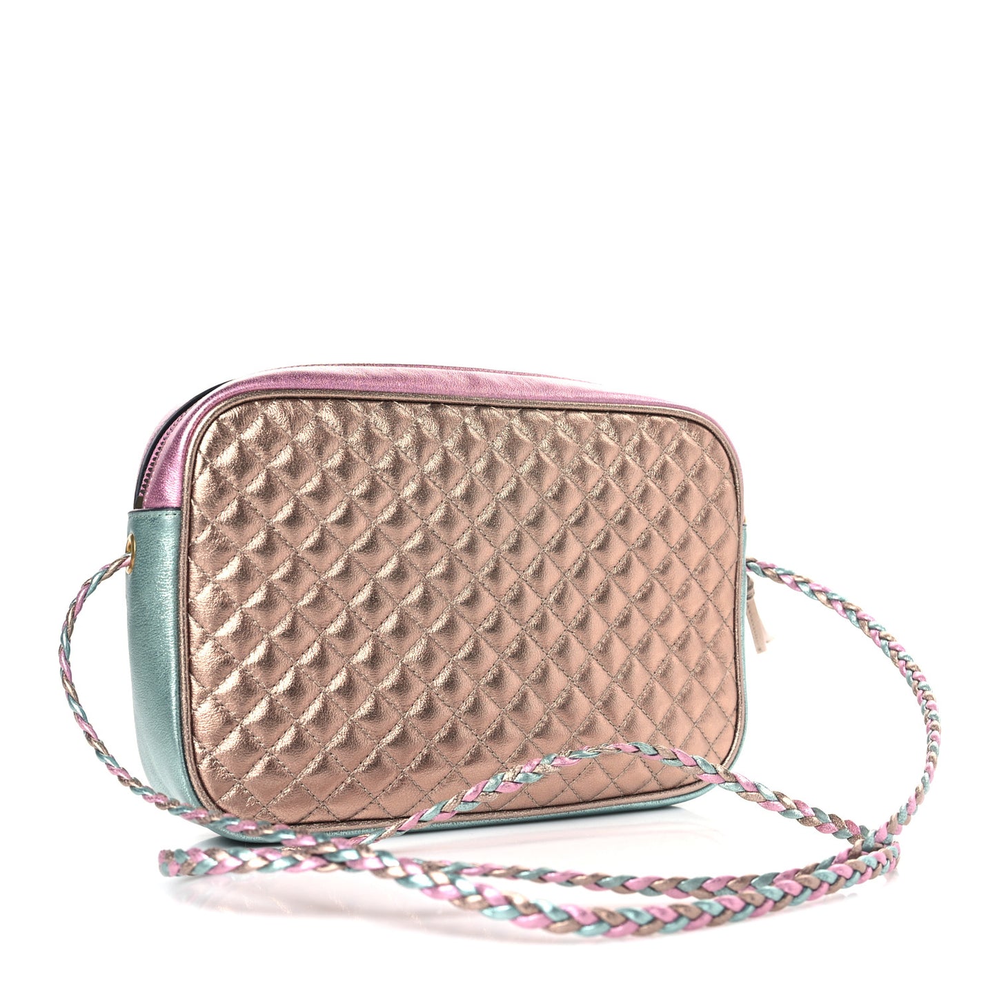 Laminated Nappa Trapuntata Small Zumi Shoulder Bag Rosa