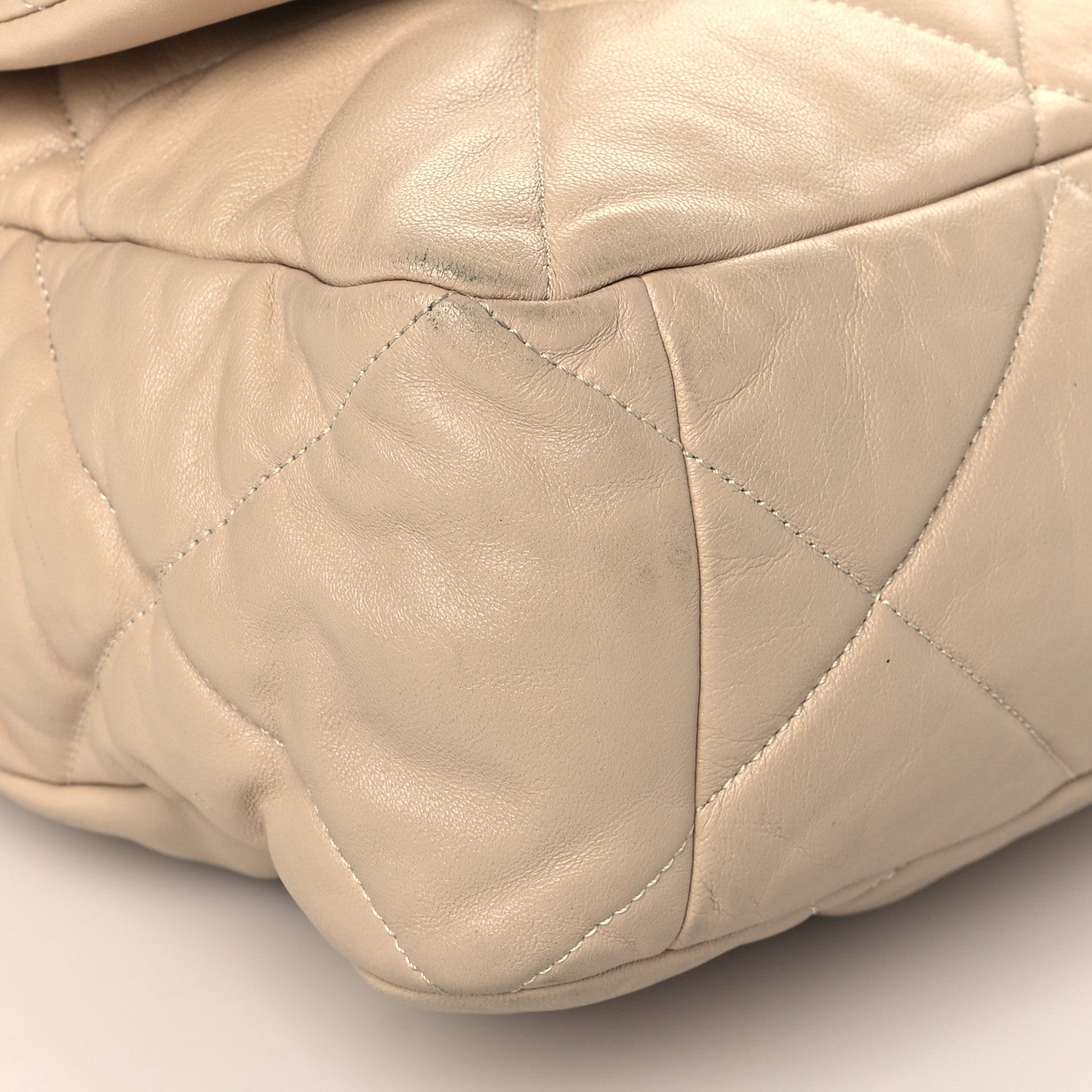 Chanel Lambskin Quilted Maxi Chanel 19 Flap Light Beige 8 of 9