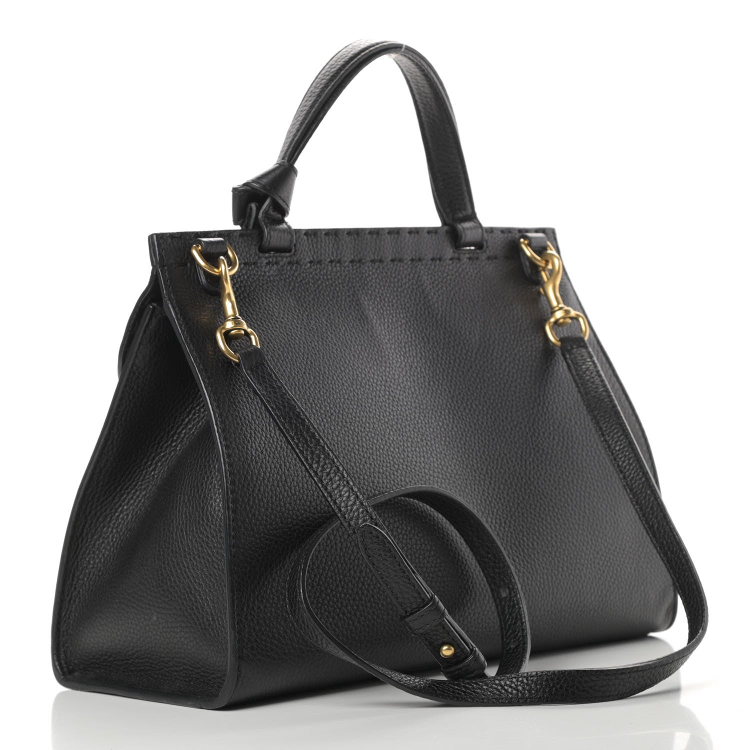 Gucci Calfskin Small GG Marmont Top Handle Bag Black 3 of 15