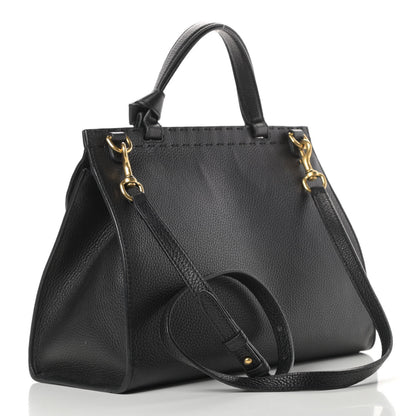 Gucci Calfskin Small GG Marmont Top Handle Bag Black 3 of 15