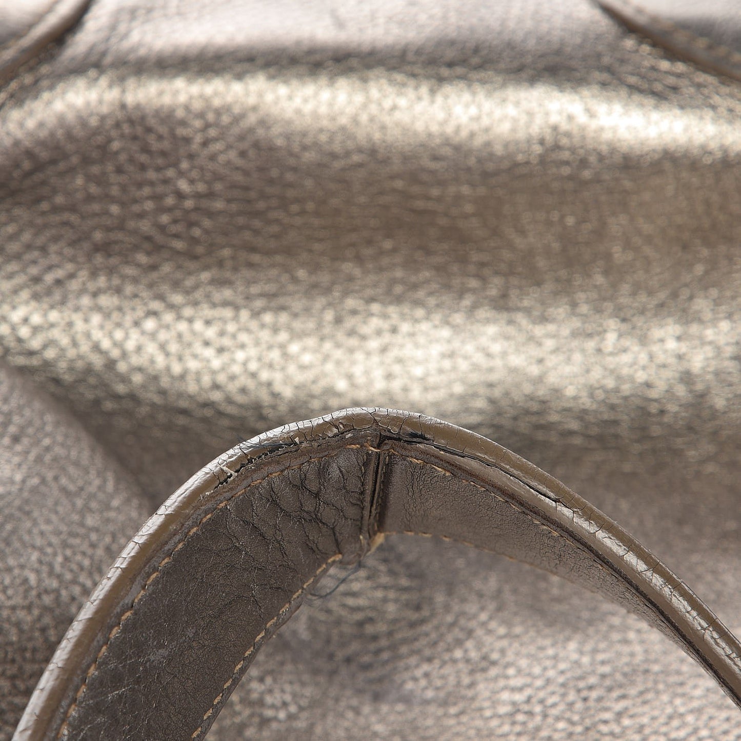 Metallic Vitello Daino Side Pocket Hobo Gold