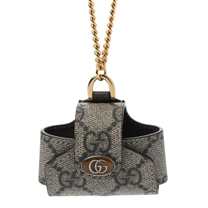 Gucci GG Supreme Monogram AirPods Case Neckalce Beige Ebony 4 of 7