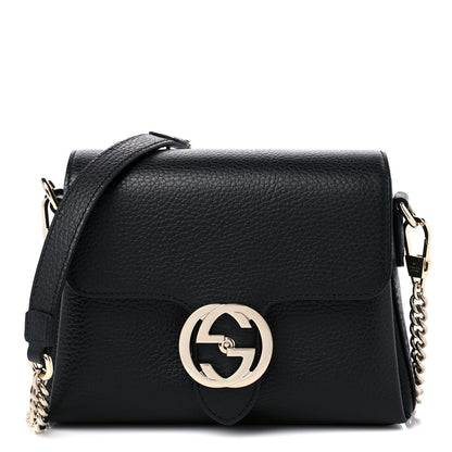 Gucci Dollar Calfskin Interlocking G Crossbody Bag Black 1 of 10