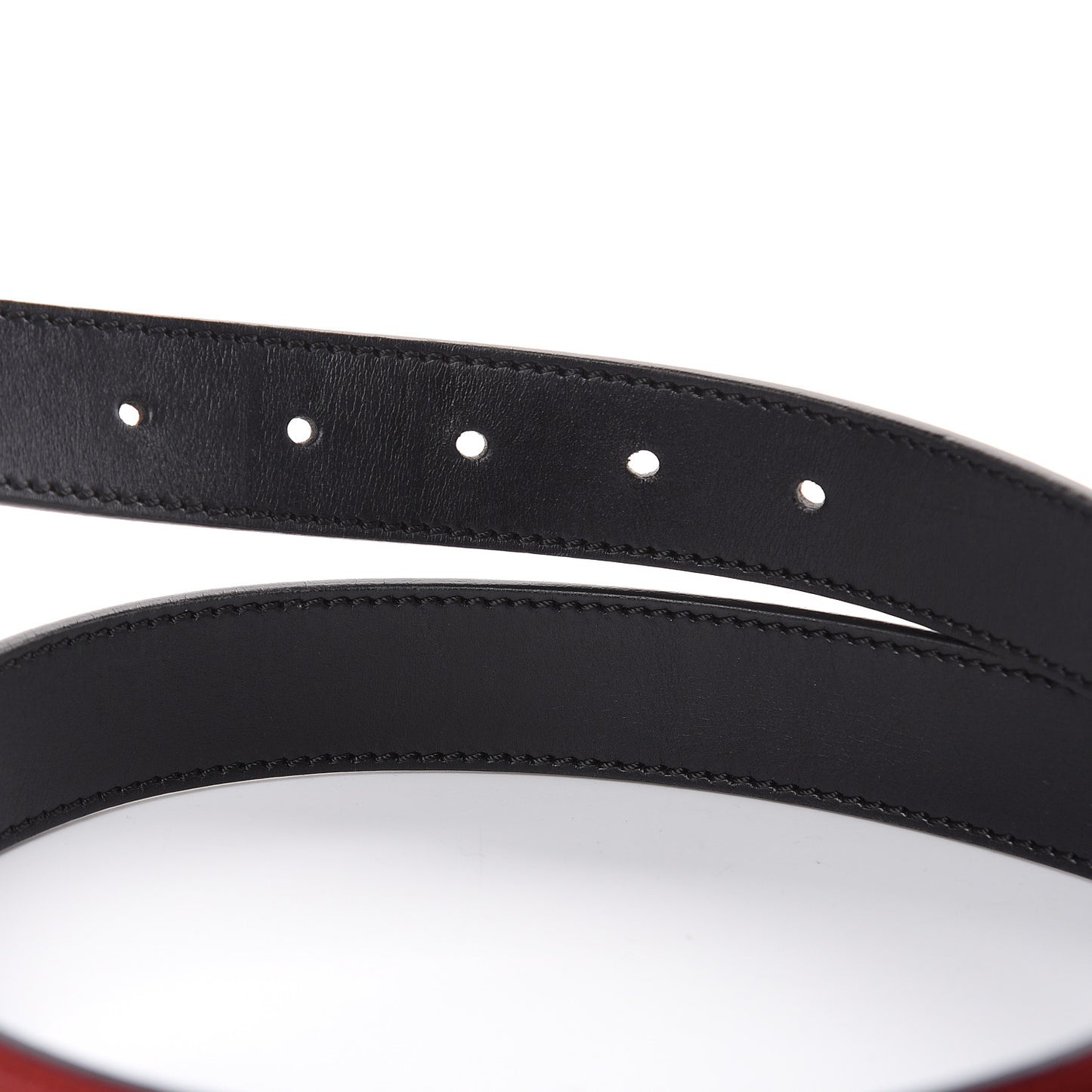 Vitello Monster Eyes Buckle Belt 100 40 Red Black