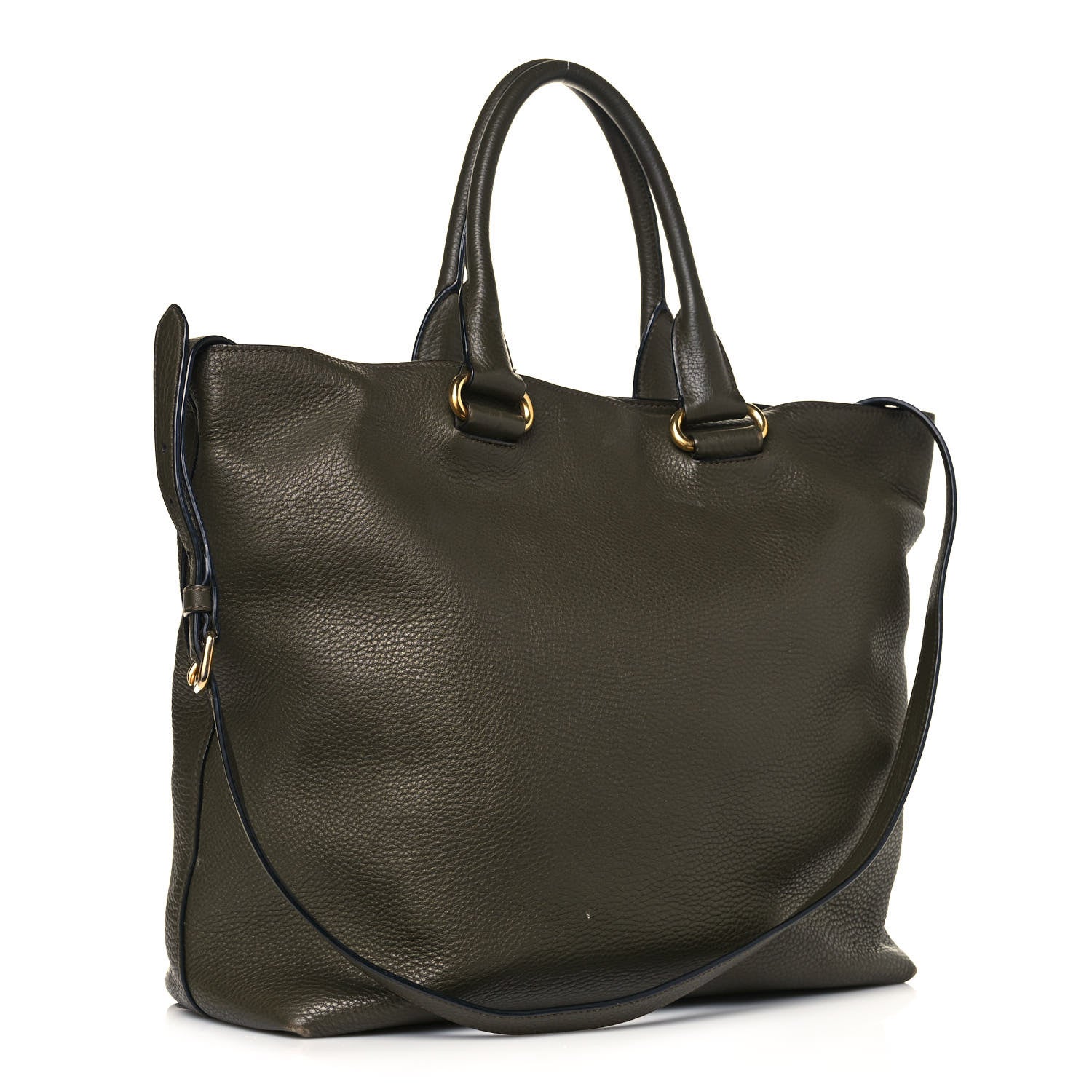 Prada Vitello Daino Shopping Tote Militare 3 of 16