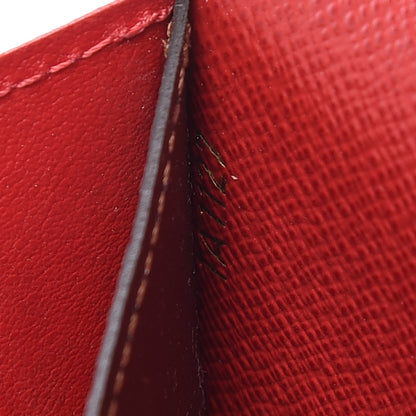 Louis Vuitton Damier Ebene Emilie Wallet Red 7 of 8
