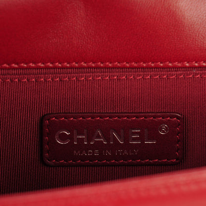 Chanel Lambskin Quilted Medium Boy Flap Dark Red 6 of 7