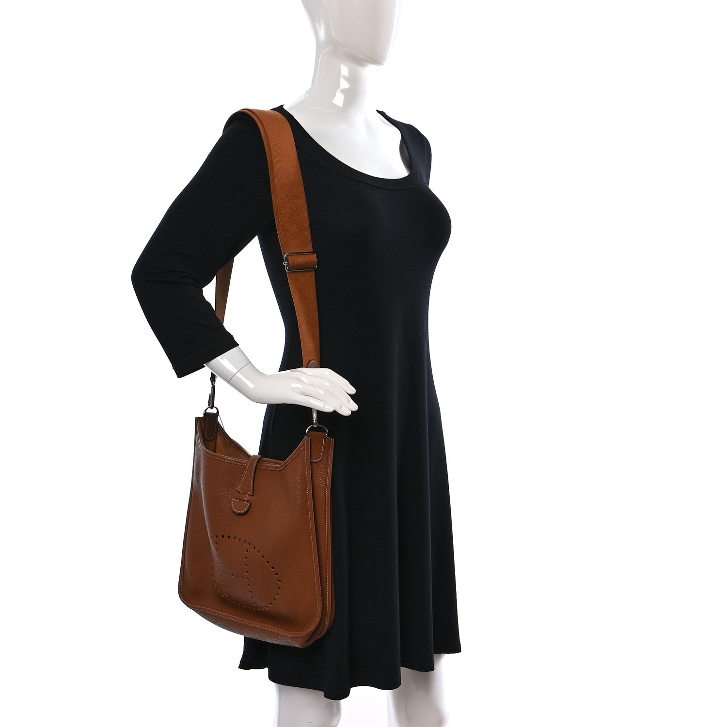 Hermes Taurillon Clemence Evelyne III PM Gold 2 of 10