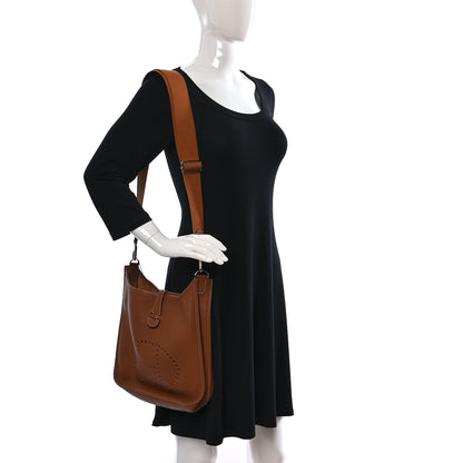 Hermes Taurillon Clemence Evelyne III PM Gold 2 of 10