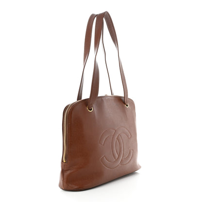Chanel Caviar Large CC Shoulder Bag Brown 3 of 14