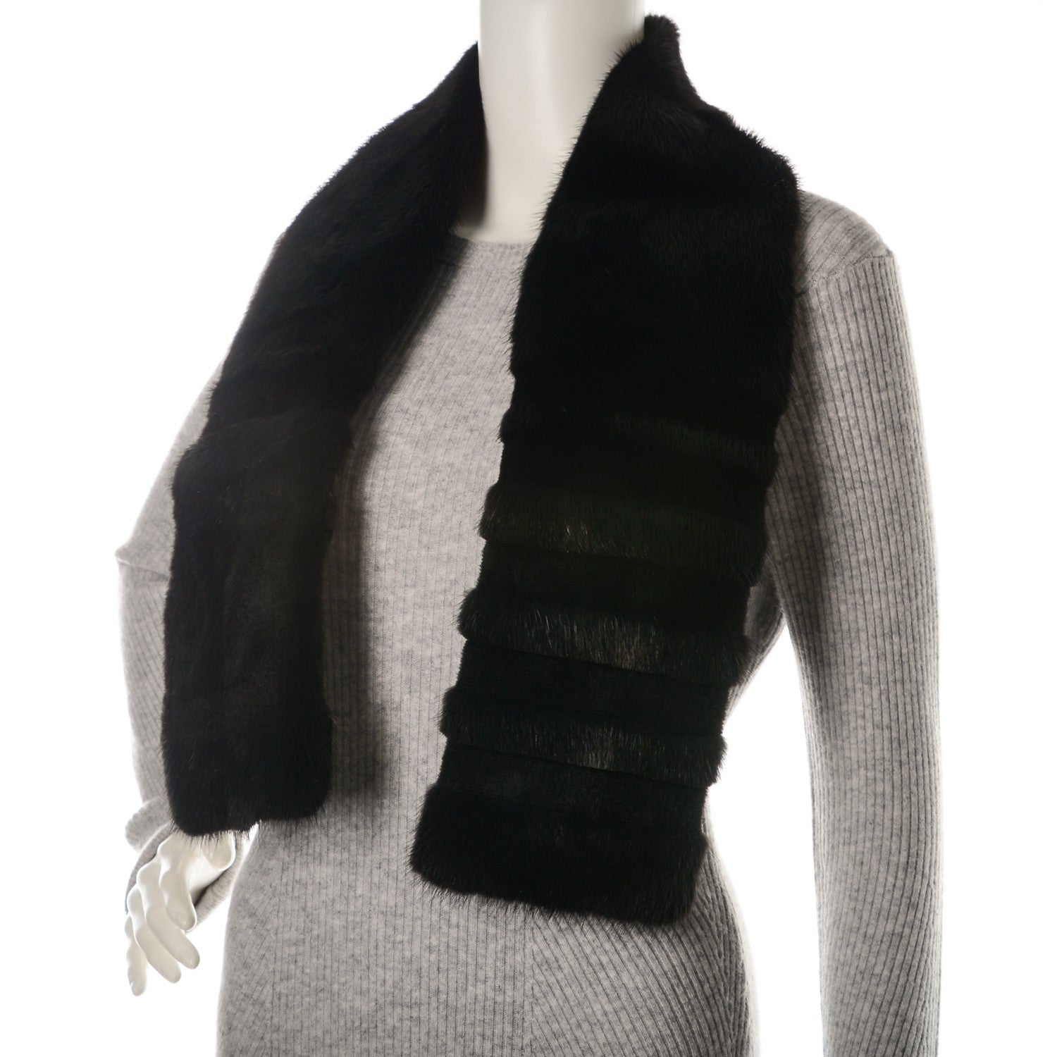 Louis Vuitton Mink Fur LV Scarf Black 2 of 3