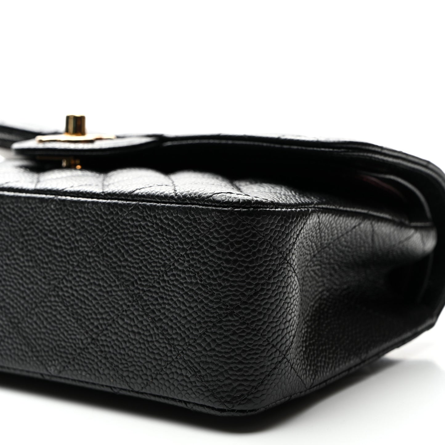 Caviar Quilted Small Double Flap Black