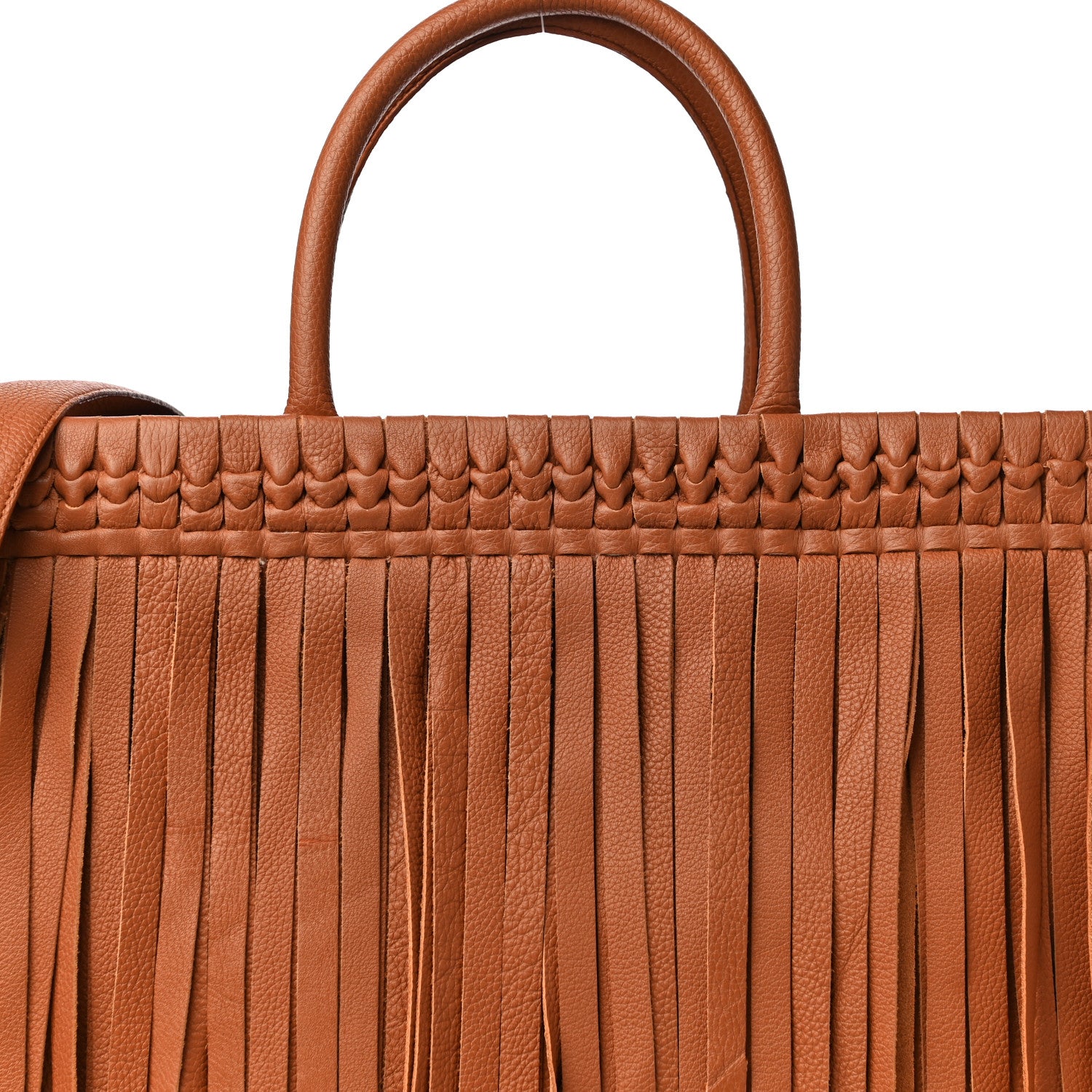 Nancy Gonzalez Calfskin Fringe Emma Tote Bag Cognac 9 of 17
