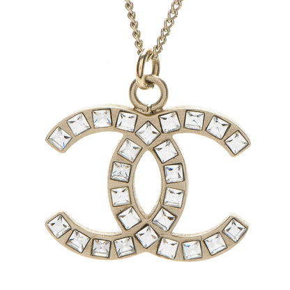 Chanel Baguette Crystal CC Necklace Light Gold 3 of 5