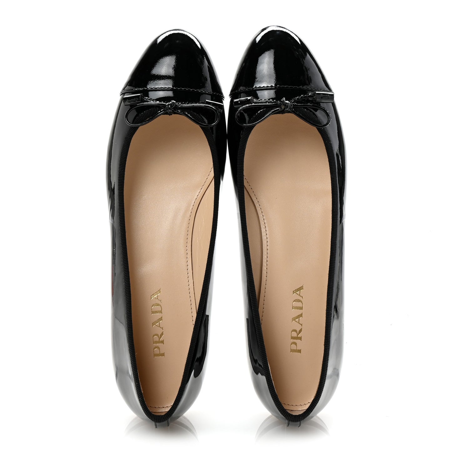 Vernice Cap Toe Logo Bow Ballerina Flats 37.5 Black