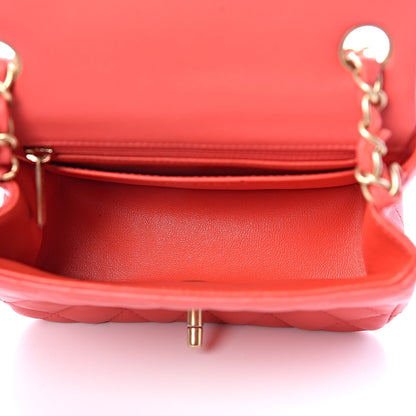 Chanel Lambskin Quilted Mini Square Flap Red 10 of 11