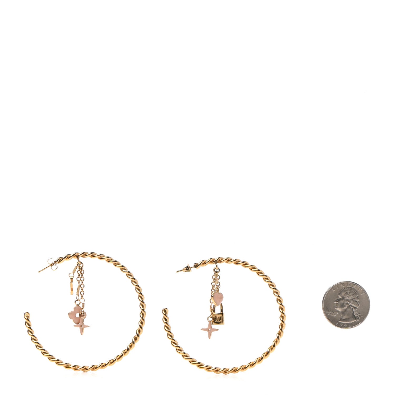Louis Vuitton Sweet Monogram Creole Hoop Earrings Gold 2 of 4