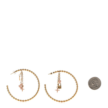 Louis Vuitton Sweet Monogram Creole Hoop Earrings Gold 2 of 4