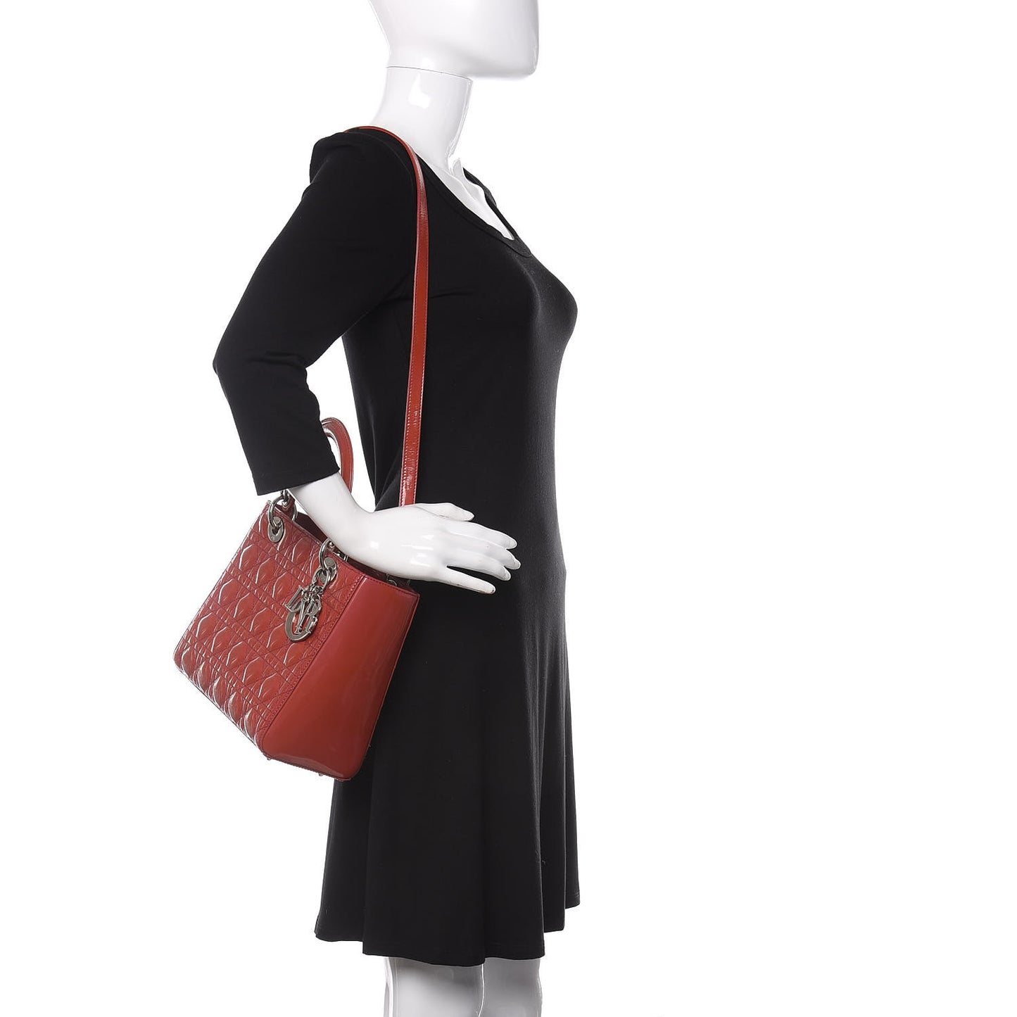Patent Cannage Medium Lady Dior Pink