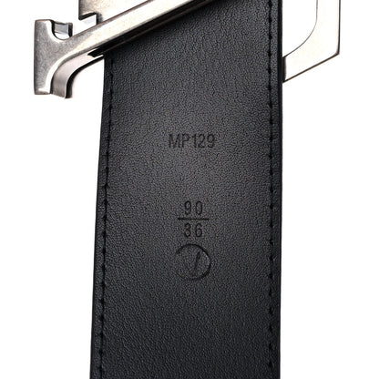Louis Vuitton Calfskin 40mm LV Initiales Flags Belt 90 36 Black 4 of 7