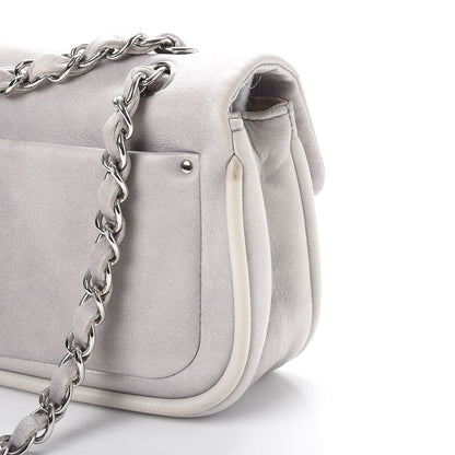 Chanel Lambskin Diagonal CC Chain Flap Grey 10 of 12