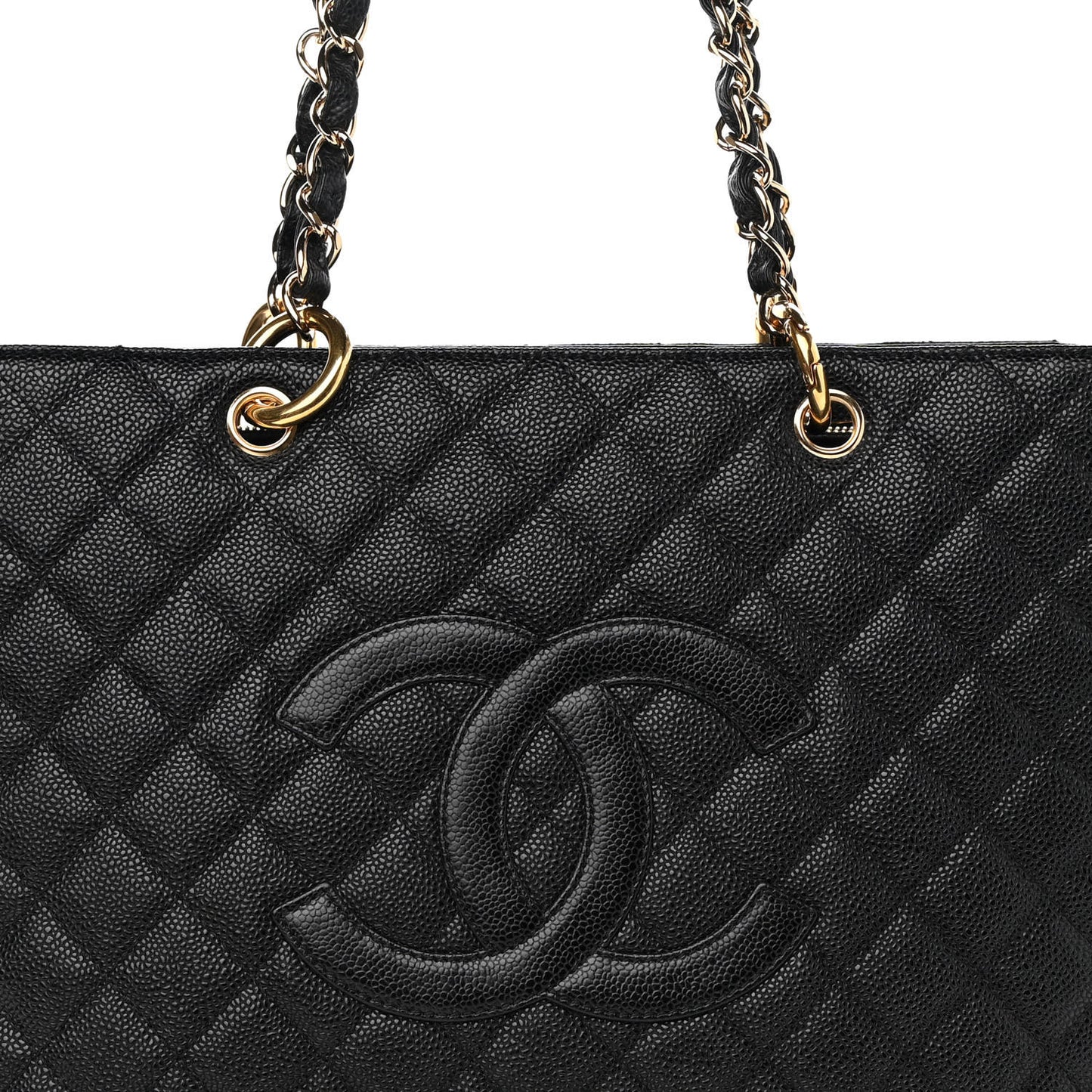 Caviar Quilted Grand Shopping Tote GST Black