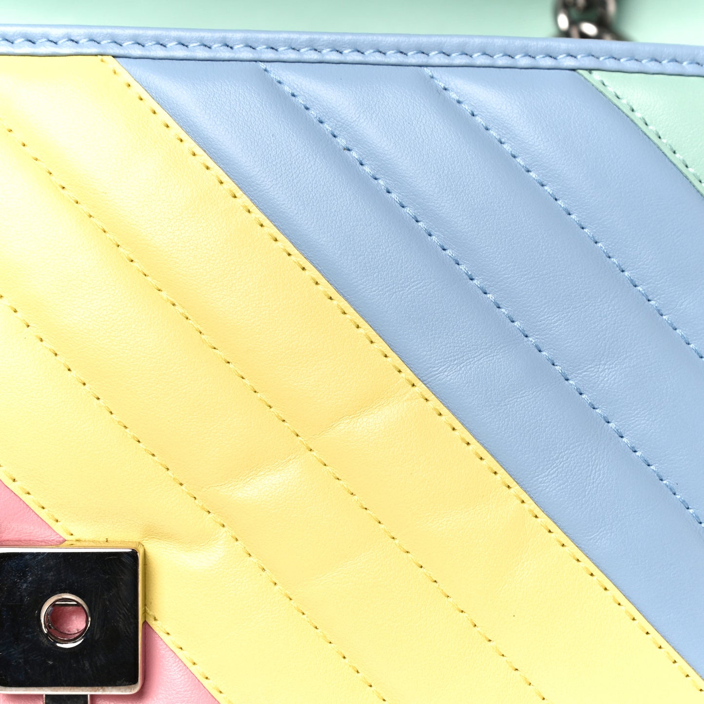 Calfskin Matelasse Diagonal Small GG Marmont Shoulder Bag Multicolor Pastel