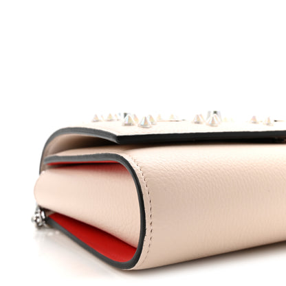 Christian Louboutin Calfskin Spikes Loubinthesky Paloma Clutch Leche 9 of 10