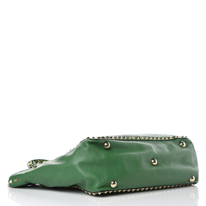 Valentino Garavani Vitello Medium Rockstud Tote Emerald 4 of 13