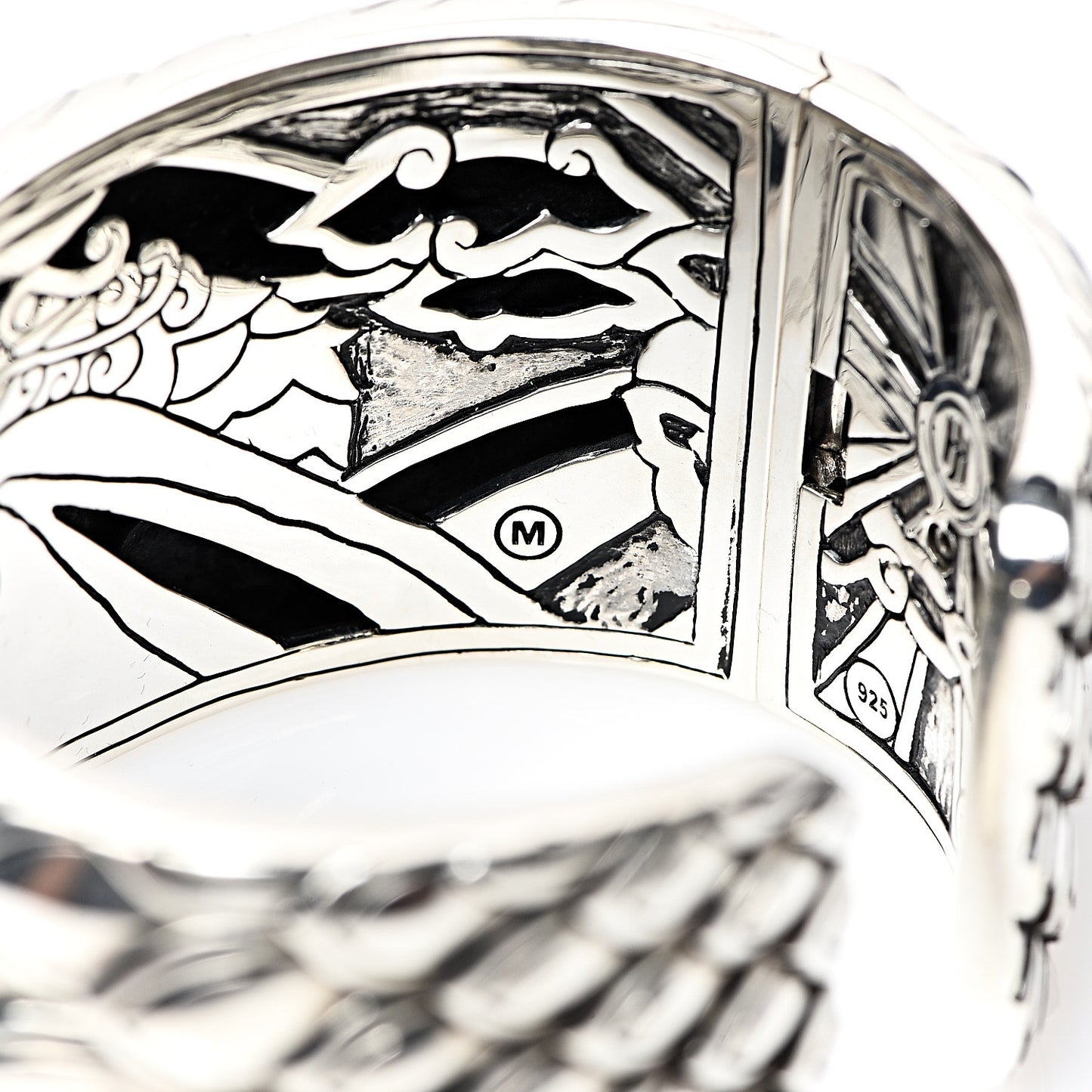 Sterling Silver 18K Yellow Gold Wide Naga Legends Cuff Bracelet