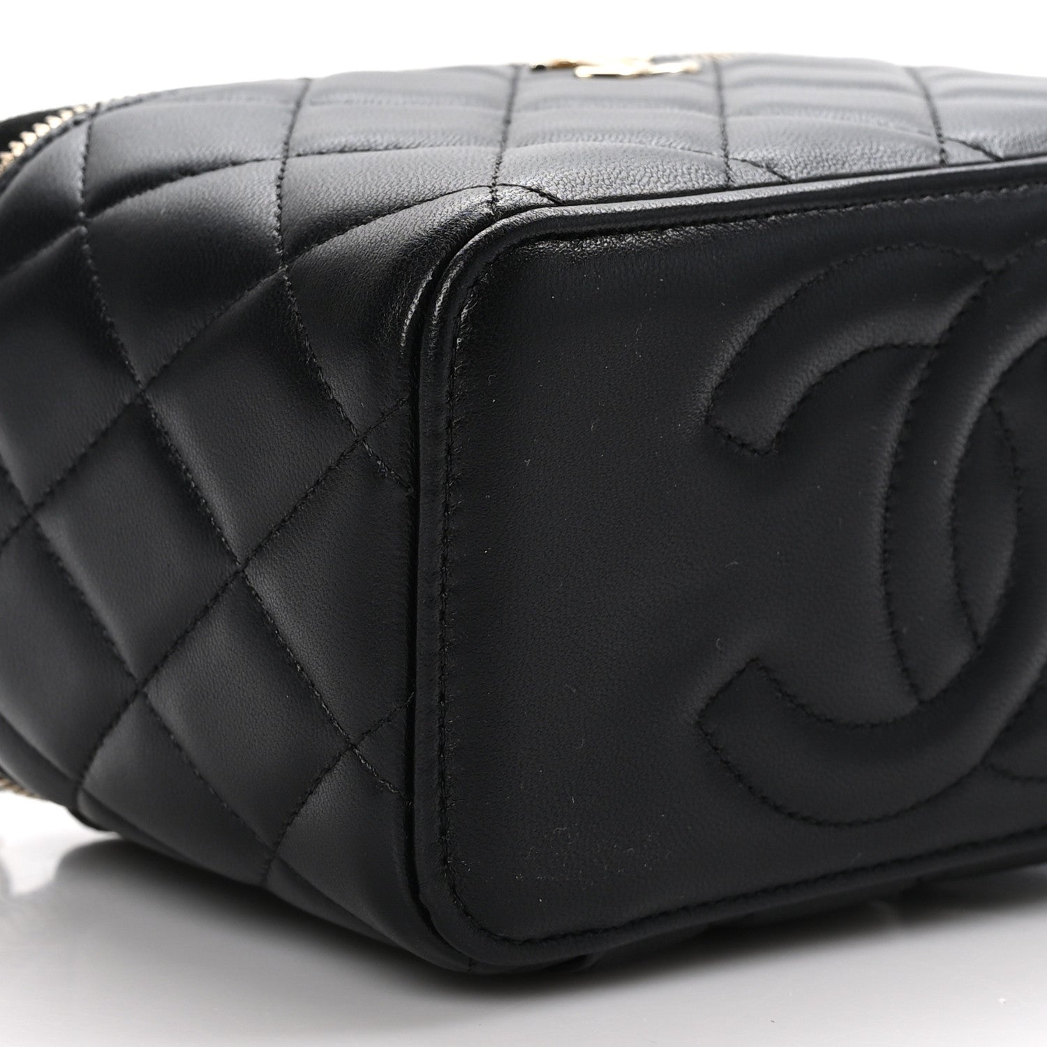 Chanel Lambskin Quilted Small Top Handle Vanity Case With Chain Black 9 of 13