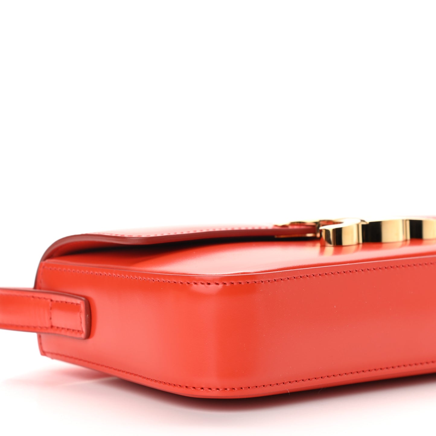 Shiny Calfskin Triomphe Shoulder Bag Bright Red