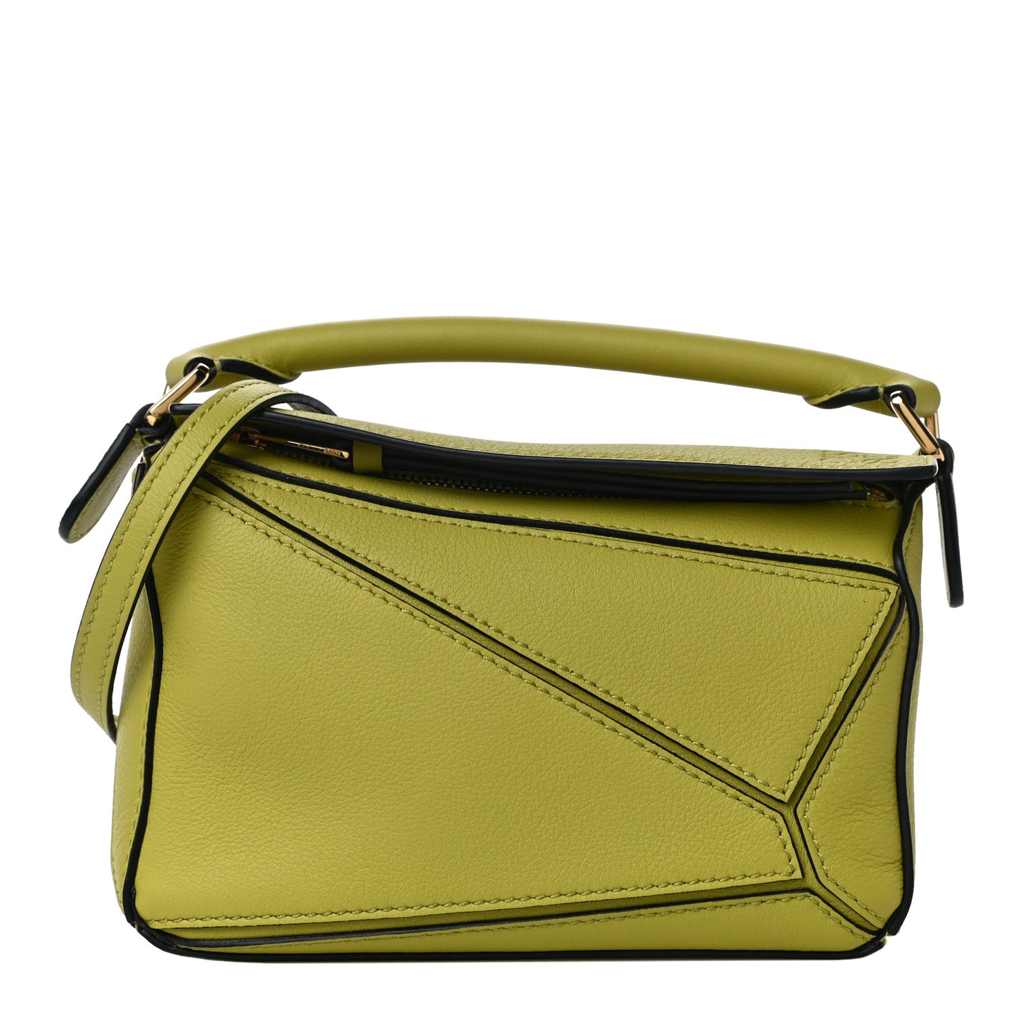 Calfskin Mini Puzzle Bag Green