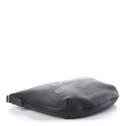 Gucci Grained Calfskin Logo Half Moon Hobo Black 4 of 9