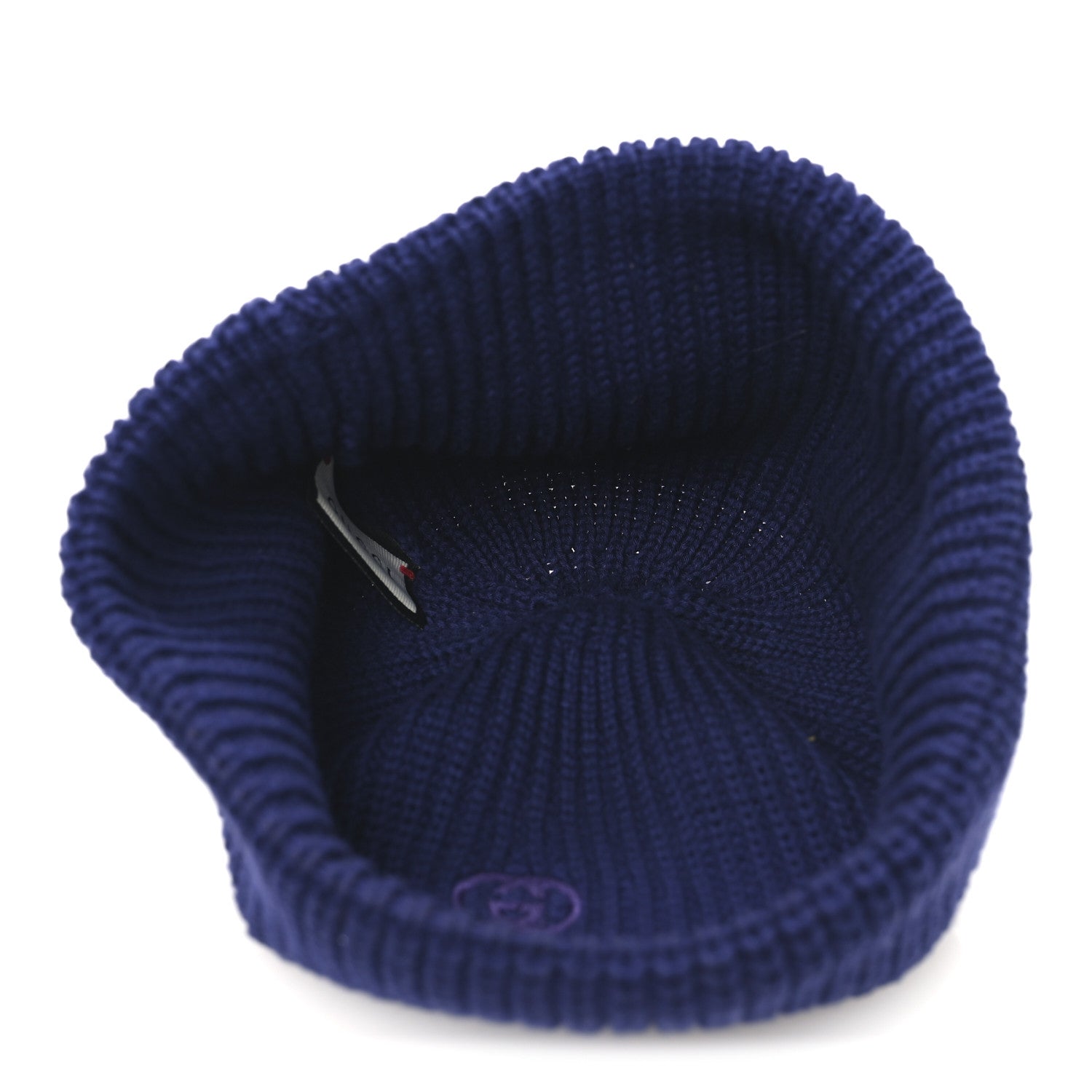 Gucci Wool Cashmere Knit Interlocking G Beanie Hat S Blue 1850734