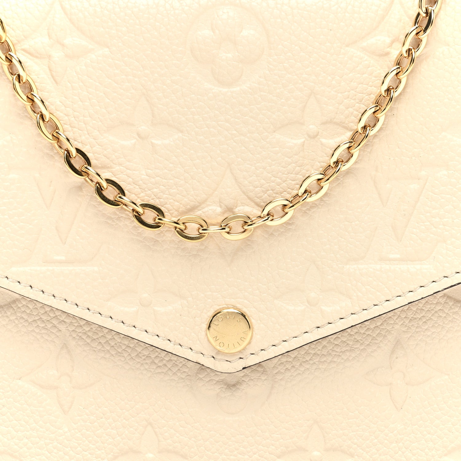 Louis Vuitton Empreinte Pochette Felicie Chain Wallet Cream 8 of 10