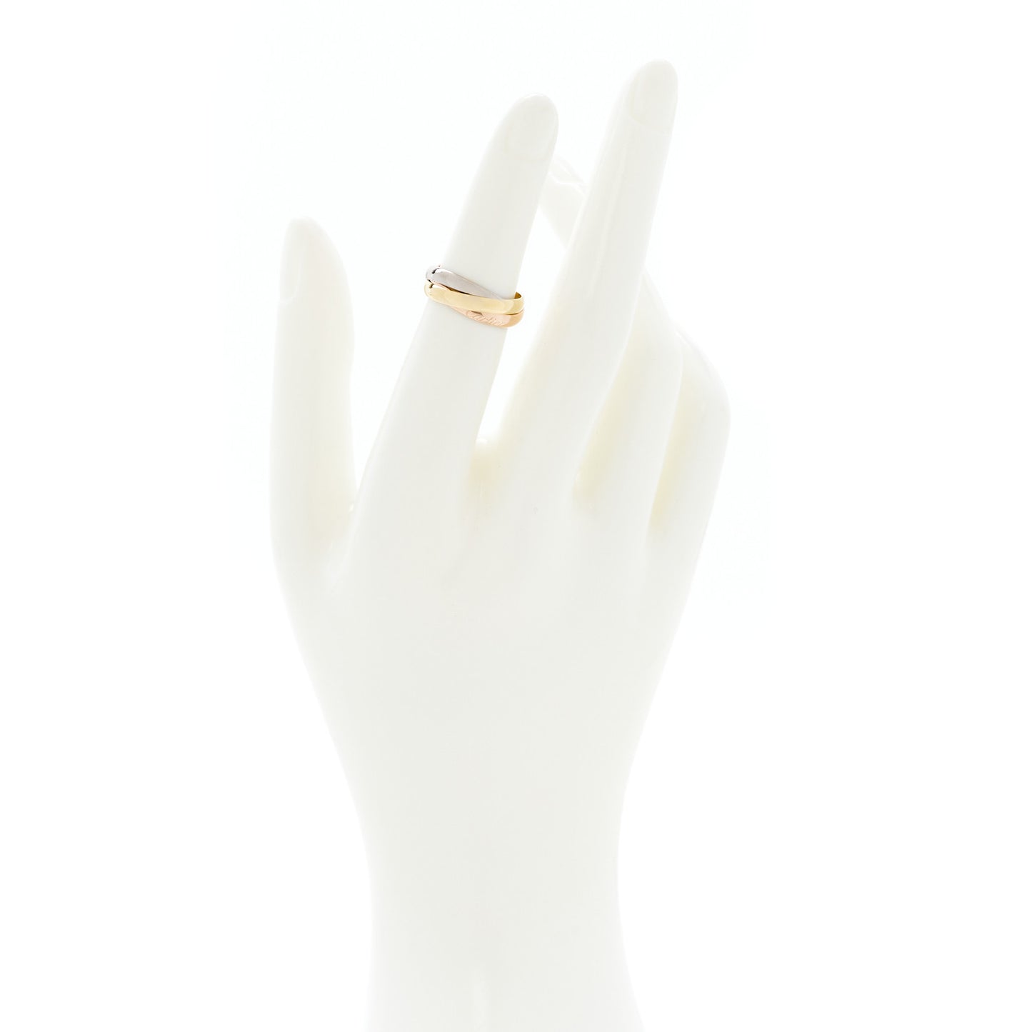 18K Pink Yellow White Gold Small Trinity Ring 49 5